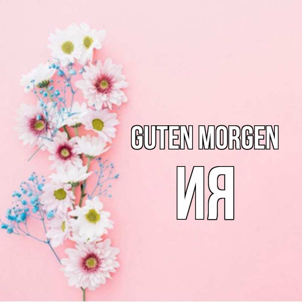 Открытка на каждый день с именем, Ия Guten Morgen цветы с подписью Прикольная открытка с пожеланием онлайн скачать бесплатно 