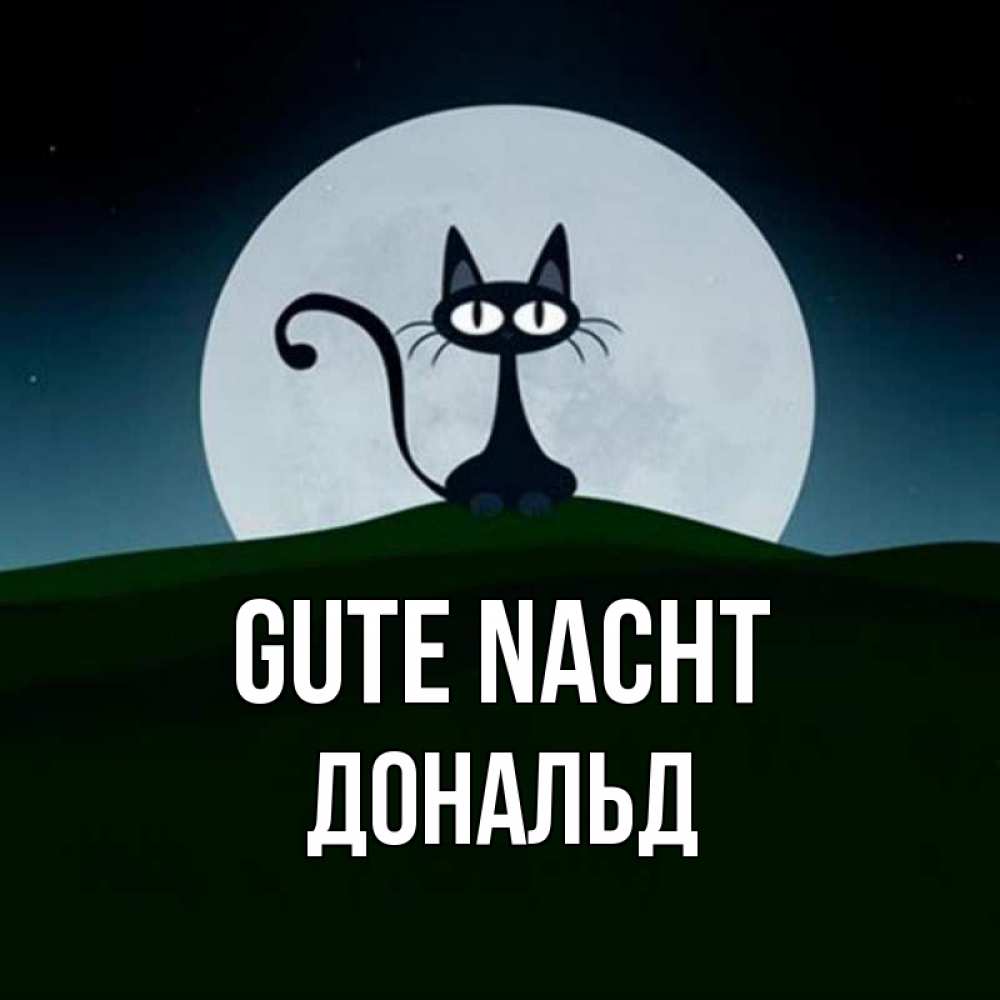 Открытка на каждый день с именем, Дональд Gute Nacht хорошо выспаться ночью и без кошмаров Прикольная открытка с пожеланием онлайн скачать бесплатно 