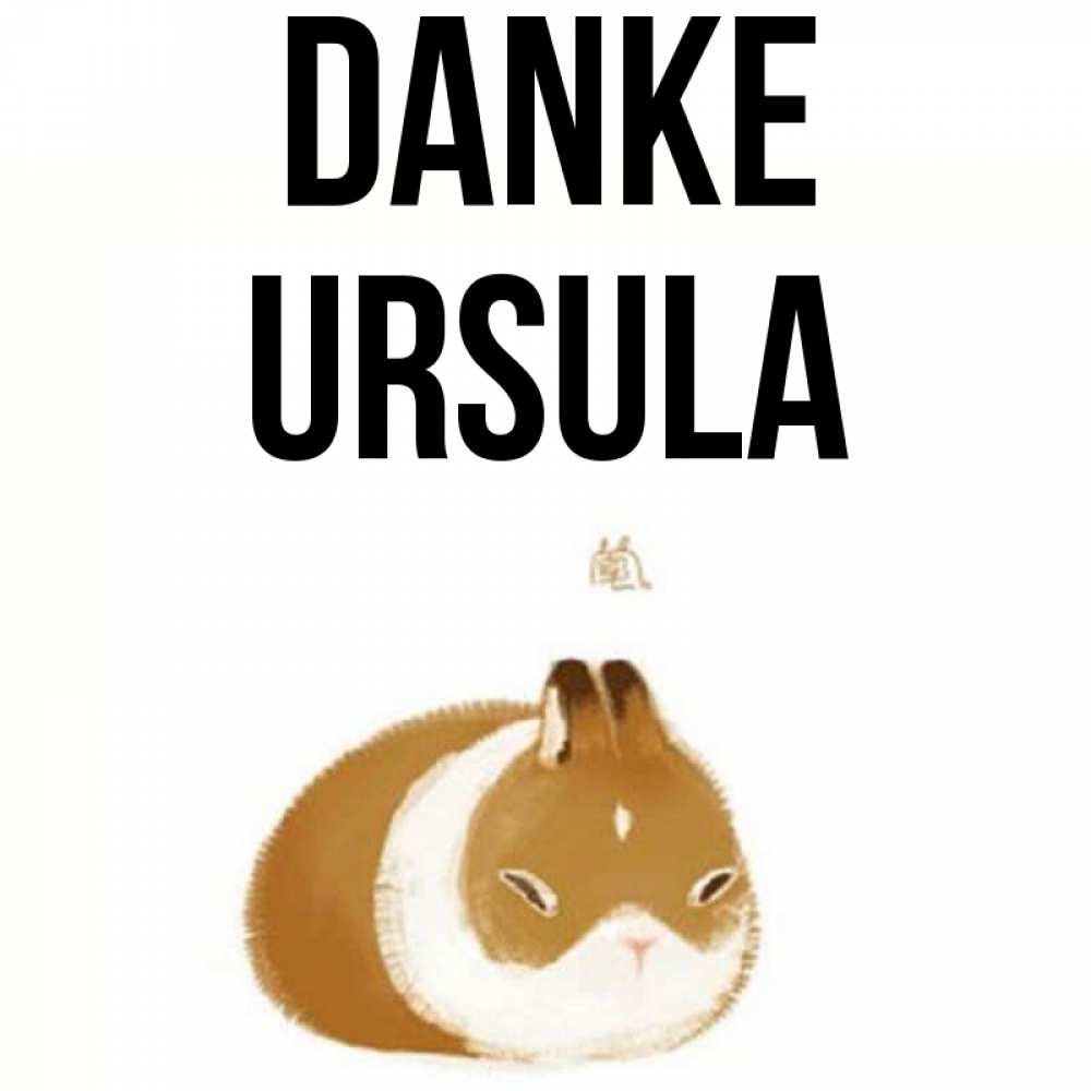 Открытка на каждый день с именем, Ursula Danke коричнево белый домашний питомец Прикольная открытка с пожеланием онлайн скачать бесплатно 