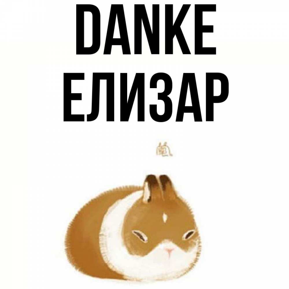 Открытка на каждый день с именем, Елизар Danke коричнево белый домашний питомец Прикольная открытка с пожеланием онлайн скачать бесплатно 