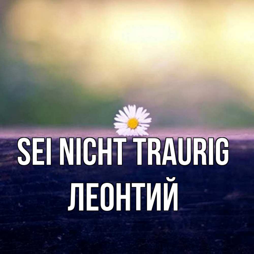 Открытка на каждый день с именем, Леонтий Sei nicht traurig красота Прикольная открытка с пожеланием онлайн скачать бесплатно 