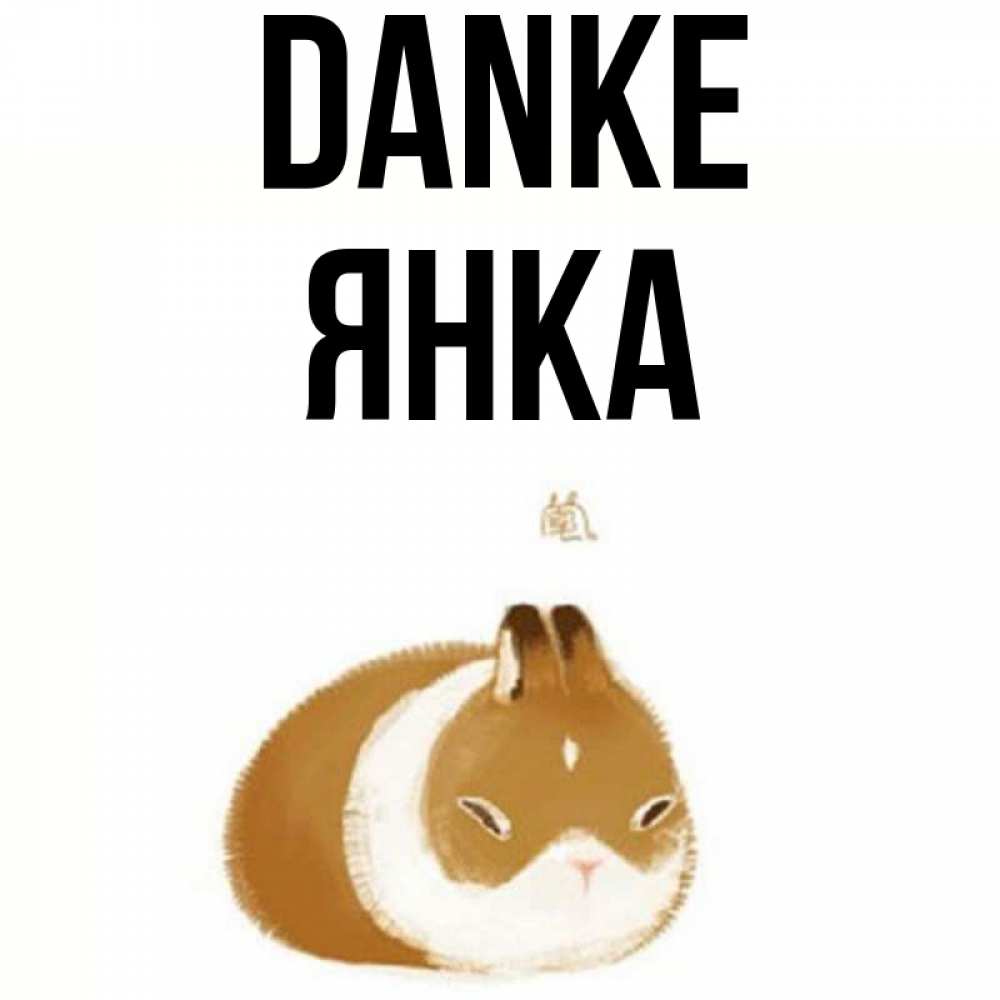 Открытка на каждый день с именем, Янка Danke коричнево белый домашний питомец Прикольная открытка с пожеланием онлайн скачать бесплатно 