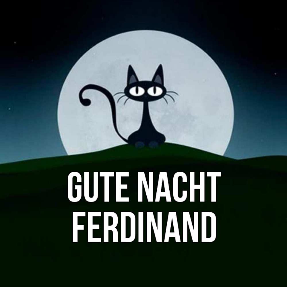 Открытка на каждый день с именем, Ferdinand Gute Nacht хорошо выспаться ночью и без кошмаров Прикольная открытка с пожеланием онлайн скачать бесплатно 
