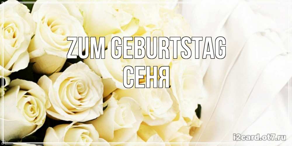 Открытка на каждый день с именем, Сеня Zum Geburtstag белые розы в букете Прикольная открытка с пожеланием онлайн скачать бесплатно 