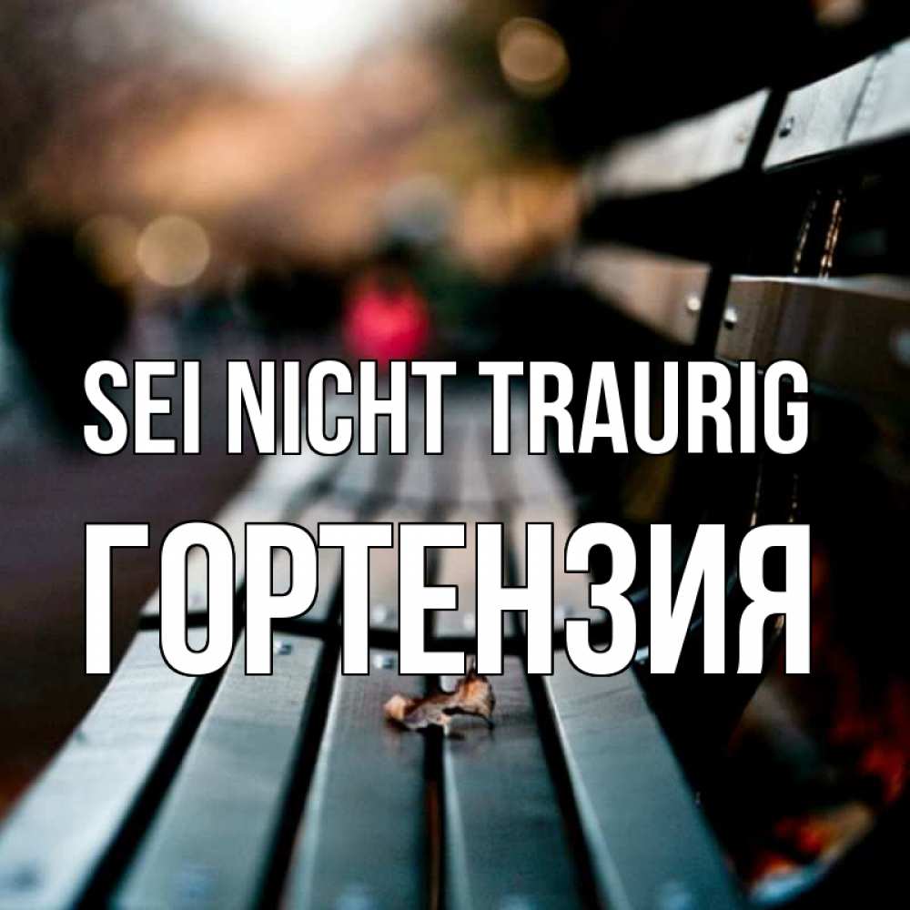 Открытка на каждый день с именем, Гортензия Sei nicht traurig размытый фон Прикольная открытка с пожеланием онлайн скачать бесплатно 