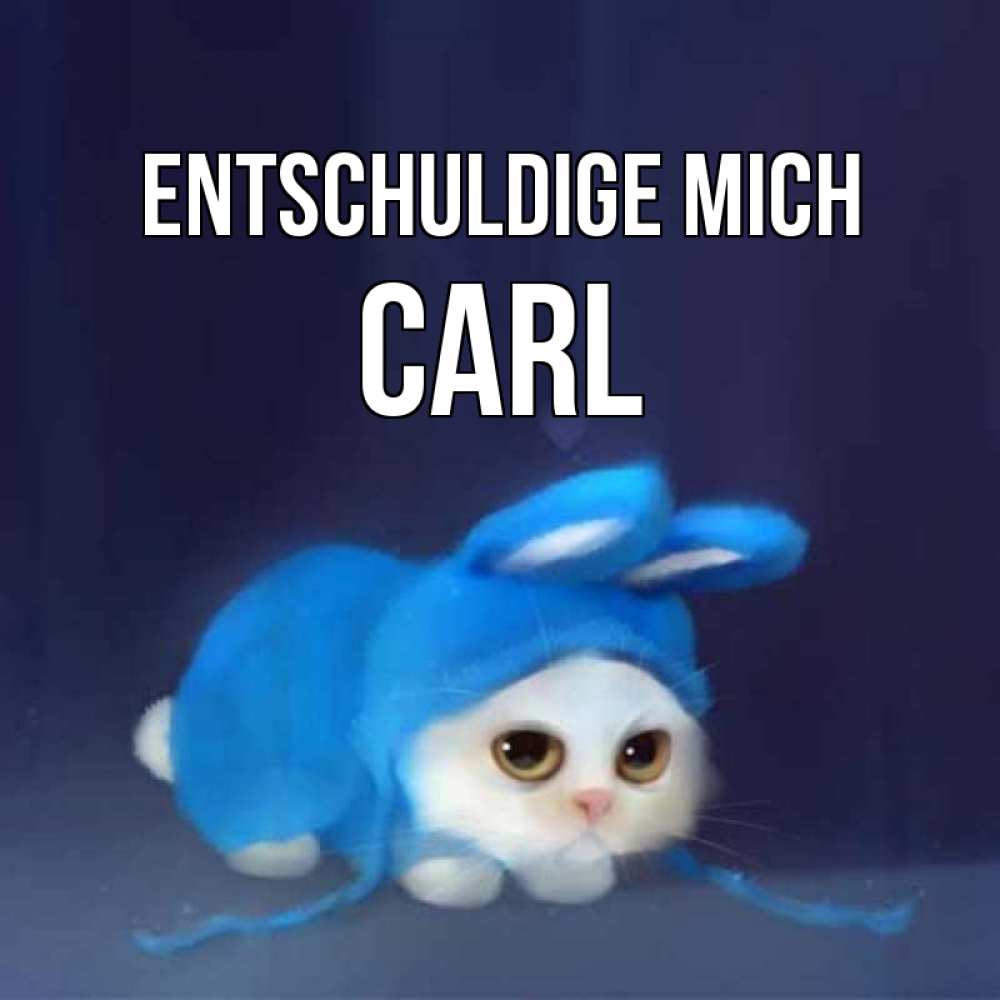 Открытка на каждый день с именем, Carl Entschuldige mich невинный котозай просит прощения Прикольная открытка с пожеланием онлайн скачать бесплатно 
