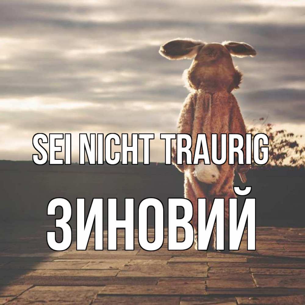 Открытка на каждый день с именем, Зиновий Sei nicht traurig со спины Прикольная открытка с пожеланием онлайн скачать бесплатно 