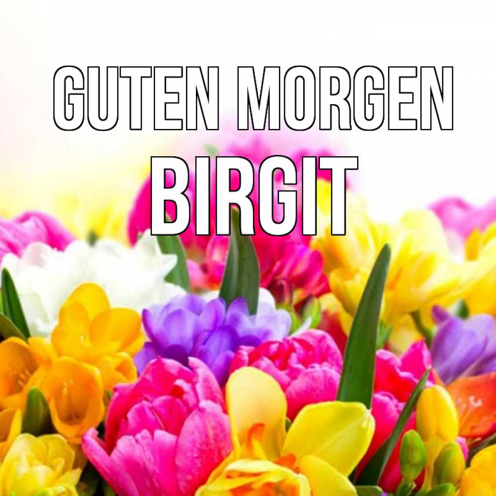Открытка на каждый день с именем, Birgit Guten Morgen создать открытку со свое подписью Прикольная открытка с пожеланием онлайн скачать бесплатно 