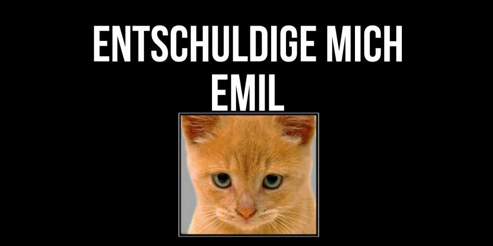 Открытка на каждый день с именем, Emil Entschuldige mich рыжий грустный кот просит прощения Прикольная открытка с пожеланием онлайн скачать бесплатно 