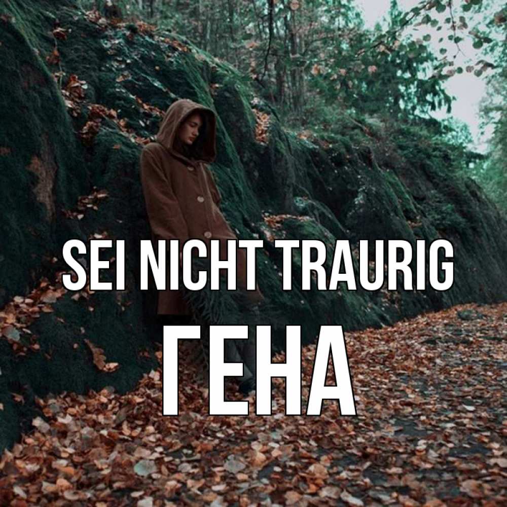 Открытка на каждый день с именем, Гена Sei nicht traurig осенний лес Прикольная открытка с пожеланием онлайн скачать бесплатно 