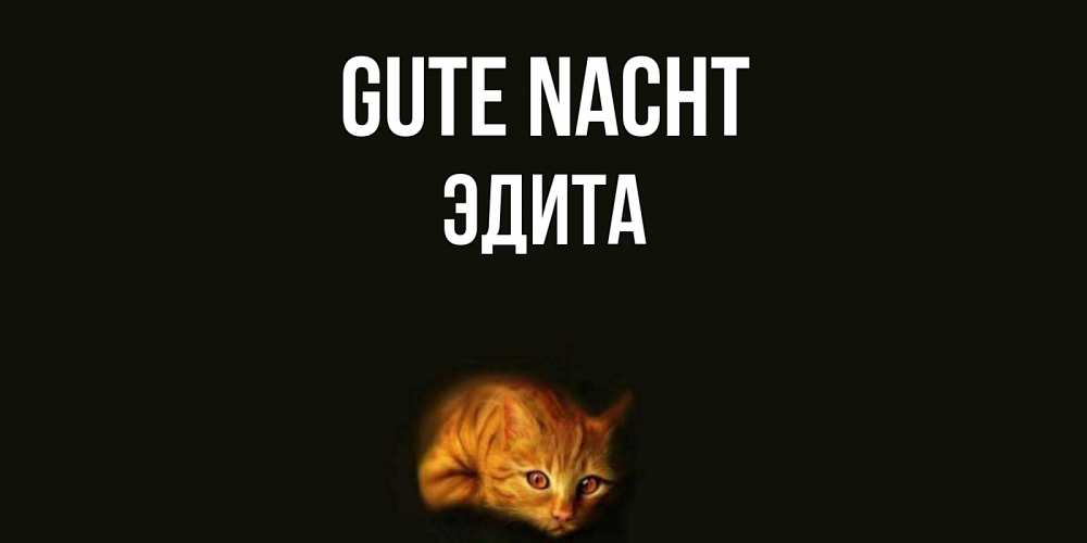 Открытка на каждый день с именем, Эдита Gute Nacht кот Прикольная открытка с пожеланием онлайн скачать бесплатно 