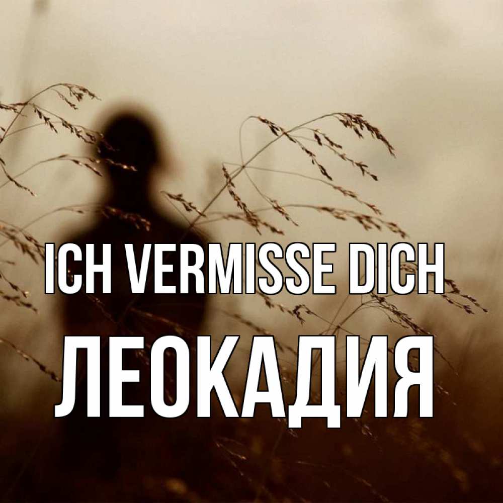Открытка на каждый день с именем, Леокадия Ich vermisse dich силуэт девушки Прикольная открытка с пожеланием онлайн скачать бесплатно 