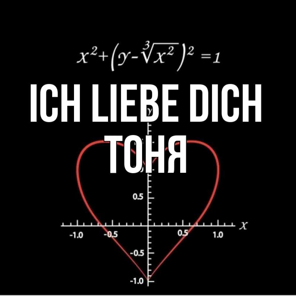 Открытка на каждый день с именем, Тоня Ich liebe dich сердечная формула Прикольная открытка с пожеланием онлайн скачать бесплатно 