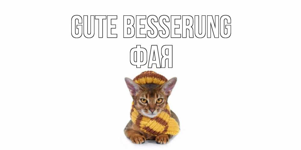 Открытка на каждый день с именем, Фая Gute Besserung родные не болейте Прикольная открытка с пожеланием онлайн скачать бесплатно 