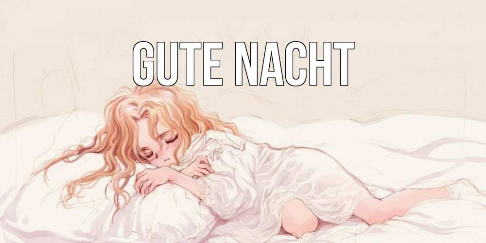 Открытка на каждый день с именем, выберите-имя Gute Nacht рыжеволосая девочка в стиле аниме Прикольная открытка с пожеланием онлайн скачать бесплатно 