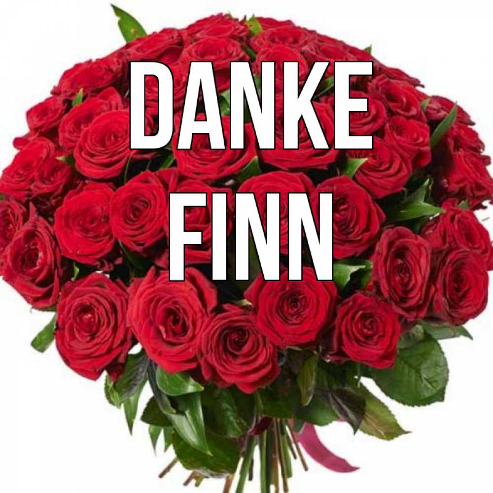 Открытка на каждый день с именем, Finn Danke букет красных роз Прикольная открытка с пожеланием онлайн скачать бесплатно 