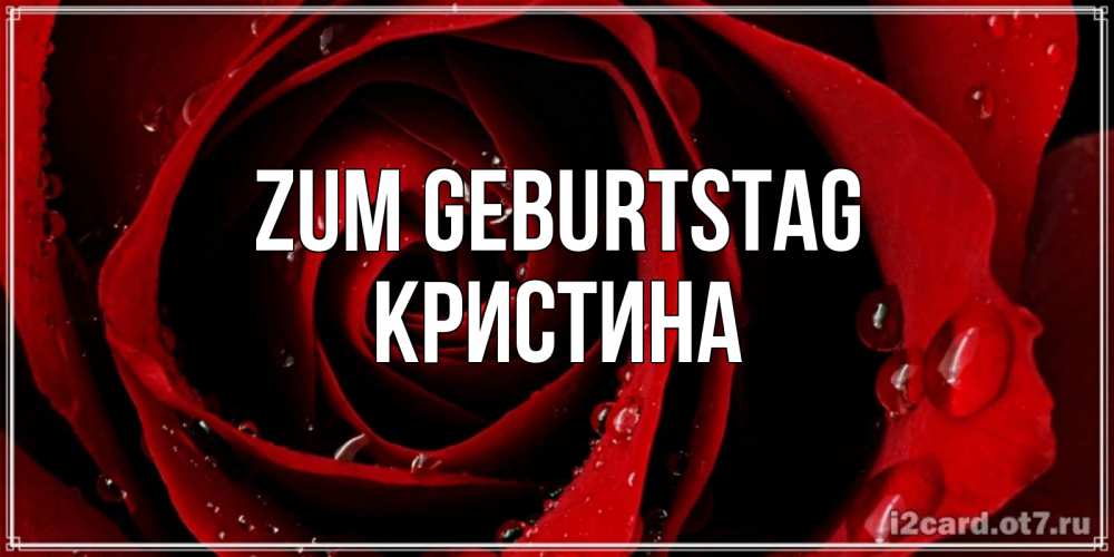 Открытка на каждый день с именем, Кристина Zum Geburtstag крупная бордовая роза Прикольная открытка с пожеланием онлайн скачать бесплатно 