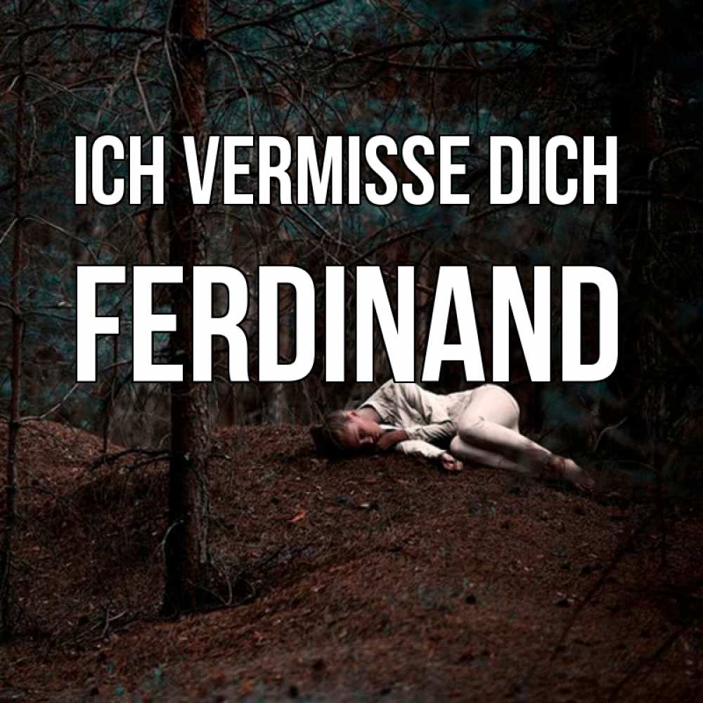 Открытка на каждый день с именем, Ferdinand Ich vermisse dich очень Прикольная открытка с пожеланием онлайн скачать бесплатно 