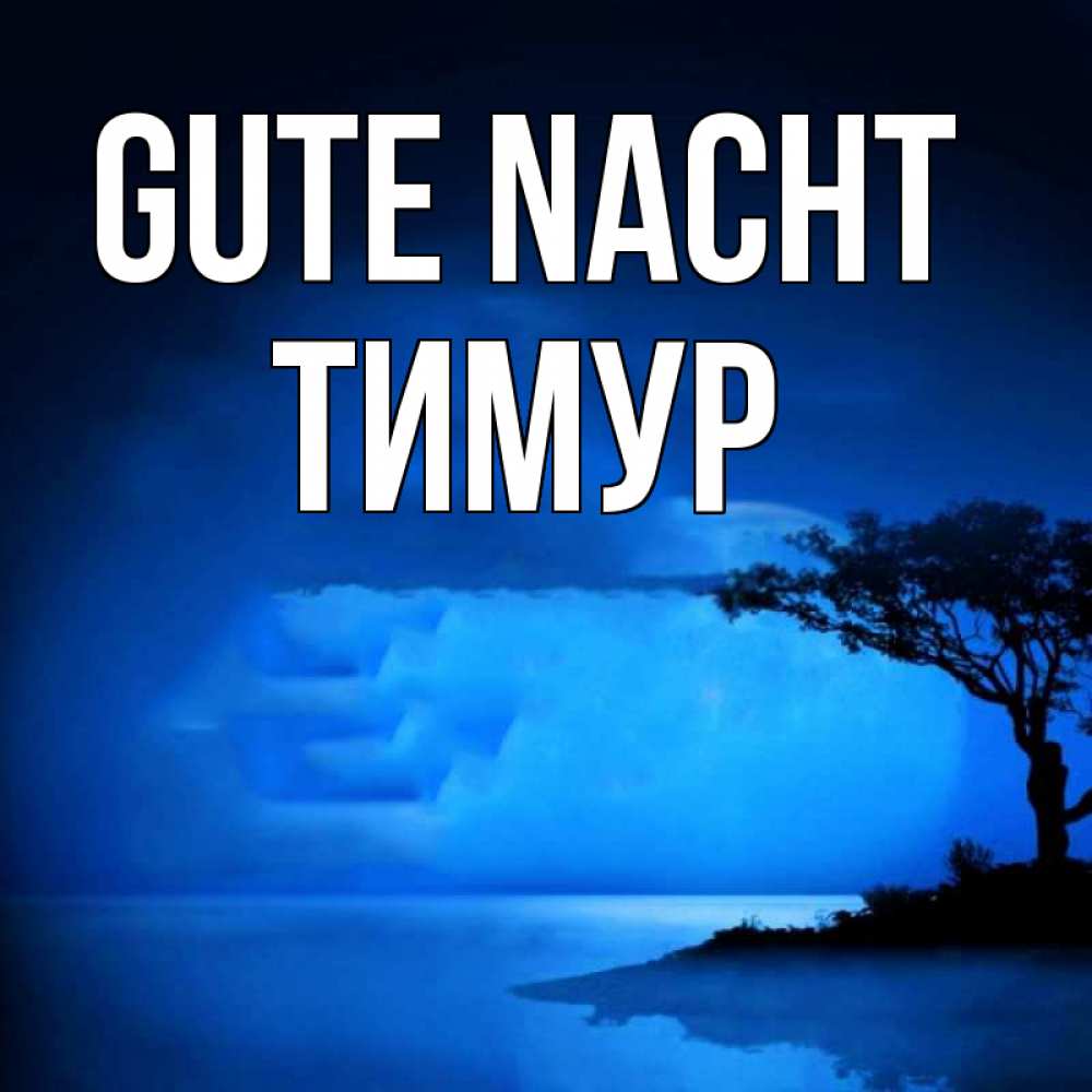 Открытка на каждый день с именем, Тимур Gute Nacht ночное побережье Прикольная открытка с пожеланием онлайн скачать бесплатно 