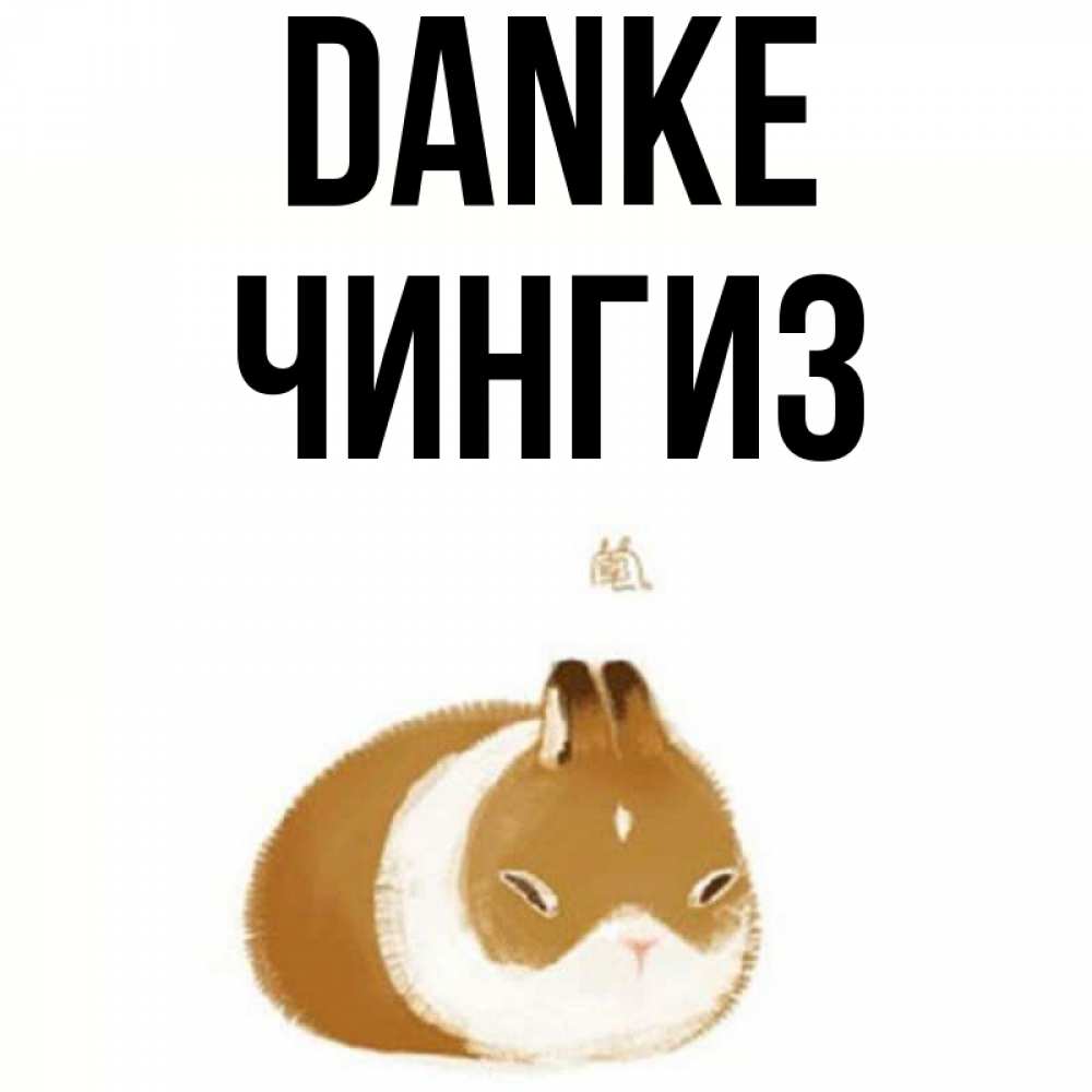 Открытка на каждый день с именем, Чингиз Danke коричнево белый домашний питомец Прикольная открытка с пожеланием онлайн скачать бесплатно 