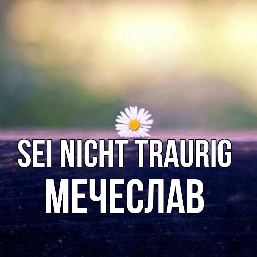 Открытка на каждый день с именем, Мечеслав Sei nicht traurig красота Прикольная открытка с пожеланием онлайн скачать бесплатно 