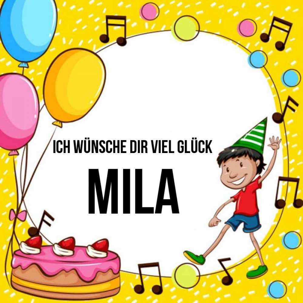 Открытка на каждый день с именем, Mila Ich wünsche dir viel Glück открытка 1 Прикольная открытка с пожеланием онлайн скачать бесплатно 