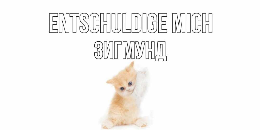 Открытка на каждый день с именем, Зигмунд Entschuldige mich кот Прикольная открытка с пожеланием онлайн скачать бесплатно 