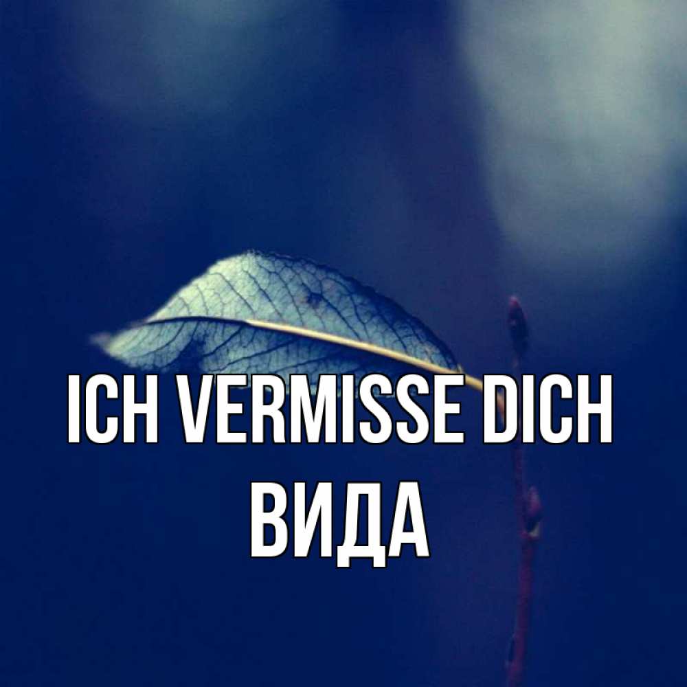 Открытка на каждый день с именем, Вида Ich vermisse dich одна ветка 1 Прикольная открытка с пожеланием онлайн скачать бесплатно 