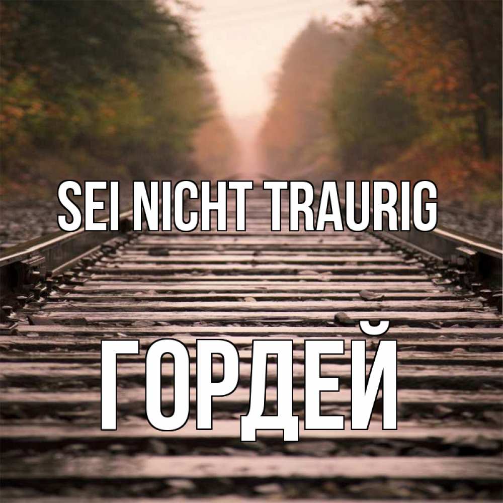 Открытка на каждый день с именем, Гордей Sei nicht traurig лес и железная дорога Прикольная открытка с пожеланием онлайн скачать бесплатно 