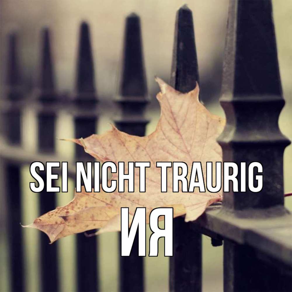 Открытка на каждый день с именем, Ия Sei nicht traurig лист клена Прикольная открытка с пожеланием онлайн скачать бесплатно 