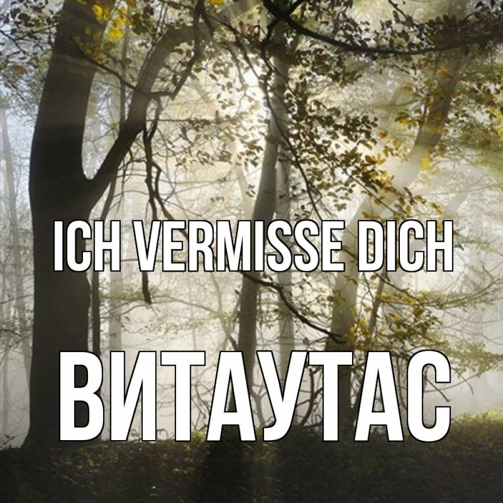 Открытка на каждый день с именем, Витаутас Ich vermisse dich грустно Прикольная открытка с пожеланием онлайн скачать бесплатно 