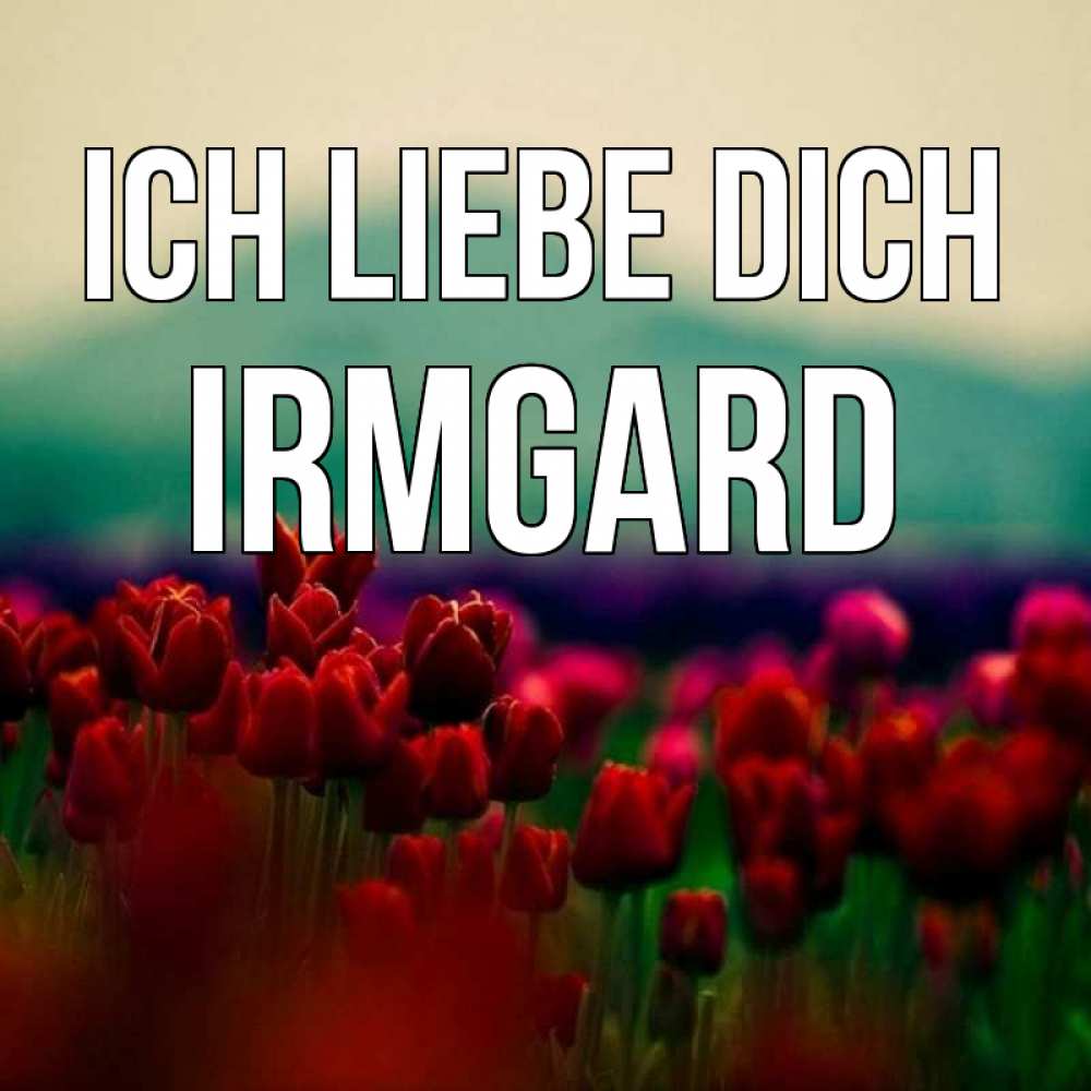 Открытка на каждый день с именем, Irmgard Ich liebe dich тюльпаны 4 Прикольная открытка с пожеланием онлайн скачать бесплатно 