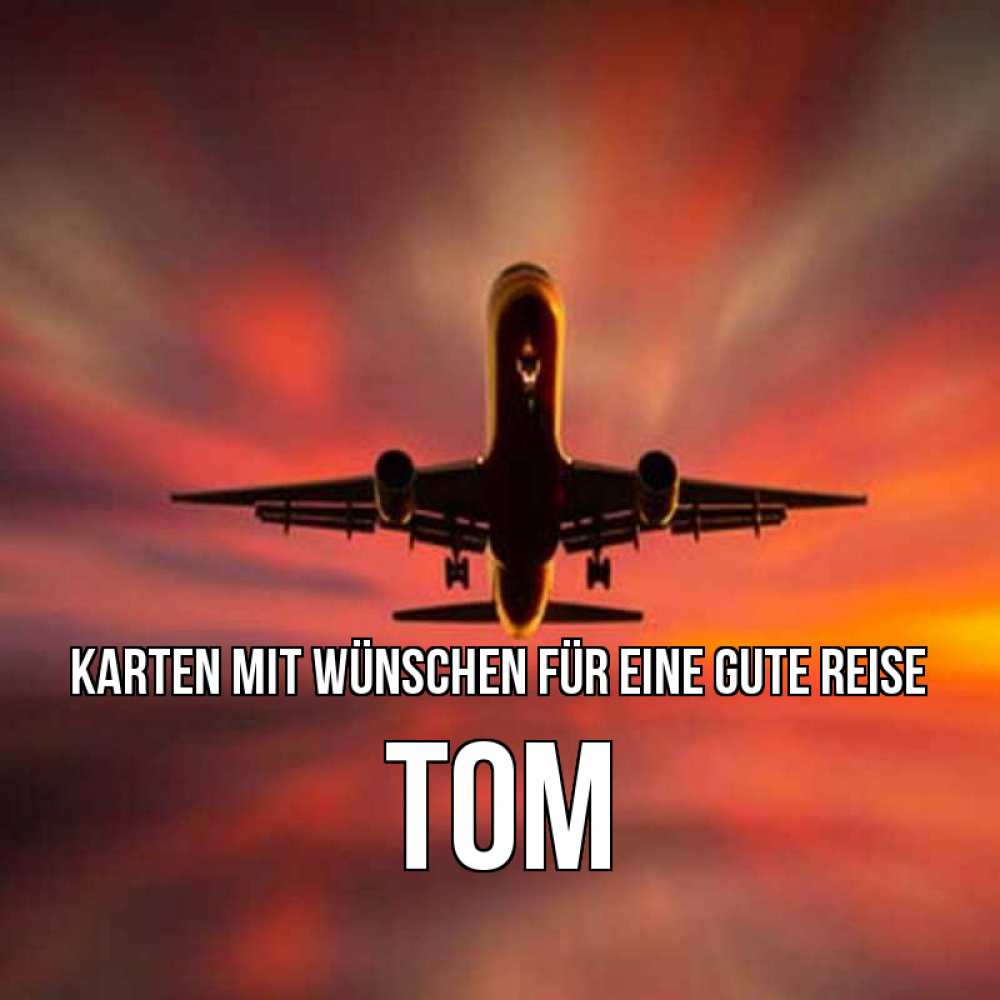 Открытка на каждый день с именем, Tom Karten mit Wünschen für eine gute Reise самолет набирает высоту Прикольная открытка с пожеланием онлайн скачать бесплатно 