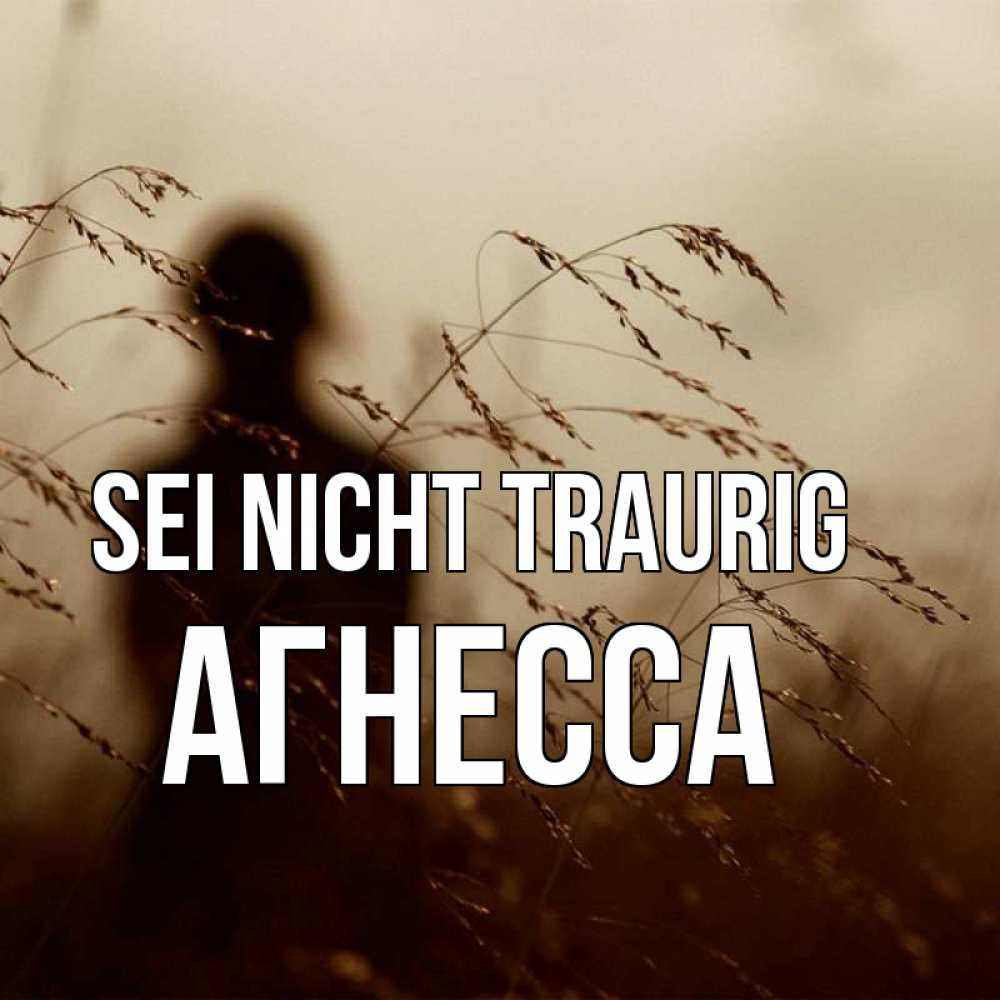 Открытка на каждый день с именем, Агнесса Sei nicht traurig грусть Прикольная открытка с пожеланием онлайн скачать бесплатно 