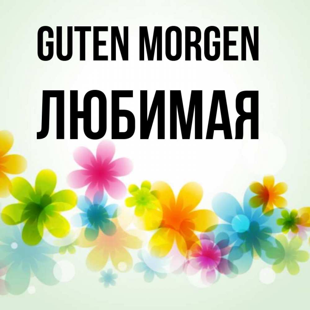 Открытка на каждый день с именем, Любимая Guten Morgen позитивные цветочки Прикольная открытка с пожеланием онлайн скачать бесплатно 