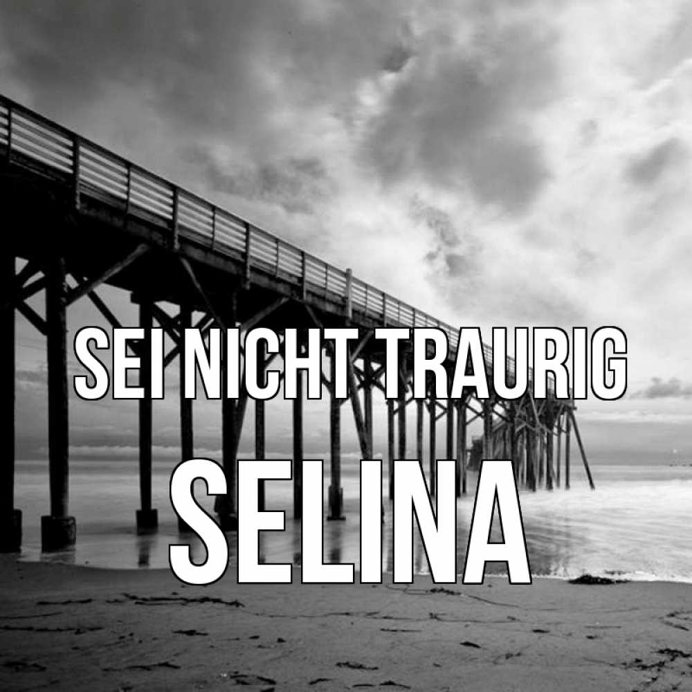 Открытка на каждый день с именем, Selina Sei nicht traurig вода и пляж под мостом Прикольная открытка с пожеланием онлайн скачать бесплатно 