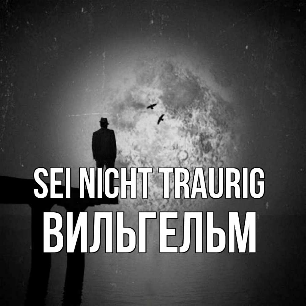 Открытка на каждый день с именем, Вильгельм Sei nicht traurig мужчина на мосту Прикольная открытка с пожеланием онлайн скачать бесплатно 