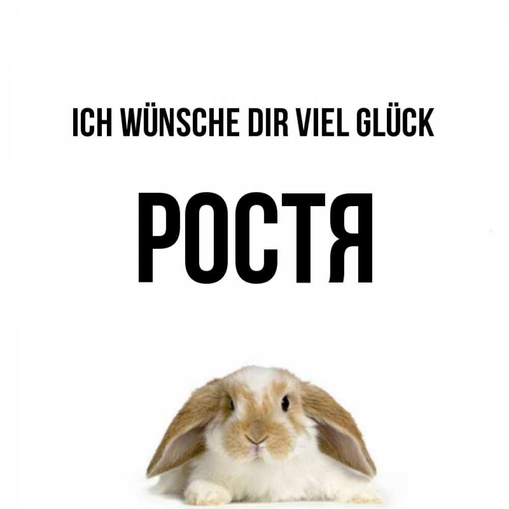 Открытка на каждый день с именем, Ростя Ich wünsche dir viel Glück открытки с произвольным текстом который можно вставить в открытку и создать ее самостоятельно бесплатно онлайн Прикольная открытка с пожеланием онлайн скачать бесплатно 