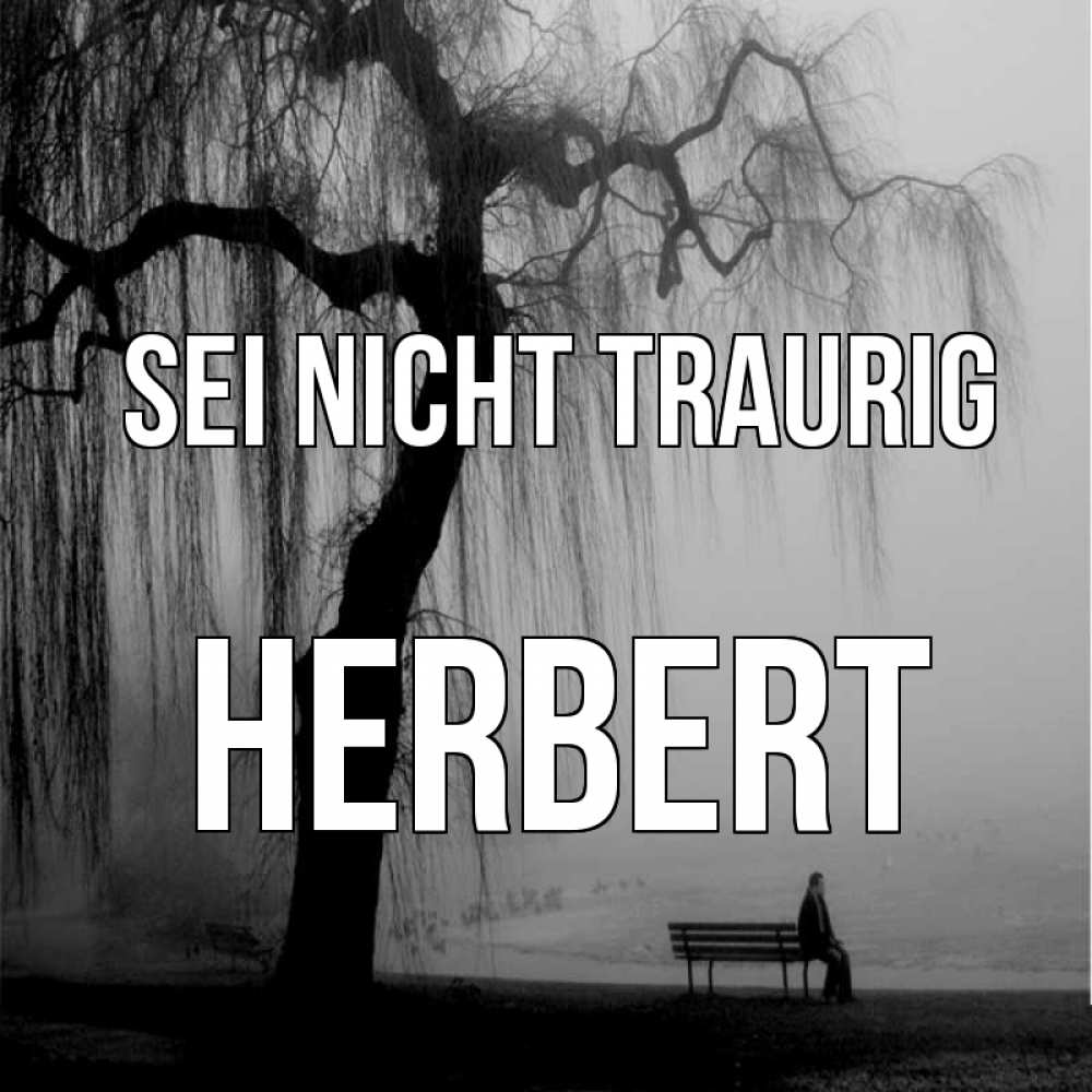 Открытка на каждый день с именем, Herbert Sei nicht traurig висящие ветки дерева и лавочка под деревом Прикольная открытка с пожеланием онлайн скачать бесплатно 