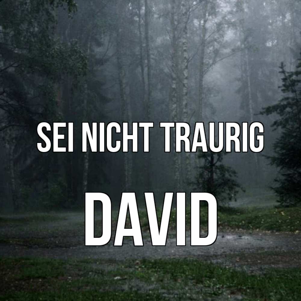Открытка на каждый день с именем, David Sei nicht traurig осень Прикольная открытка с пожеланием онлайн скачать бесплатно 