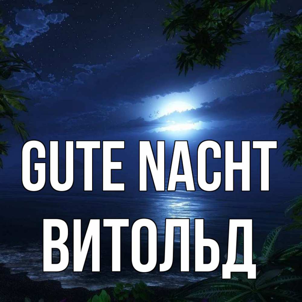 Открытка на каждый день с именем, Витольд Gute Nacht тропический остров Прикольная открытка с пожеланием онлайн скачать бесплатно 
