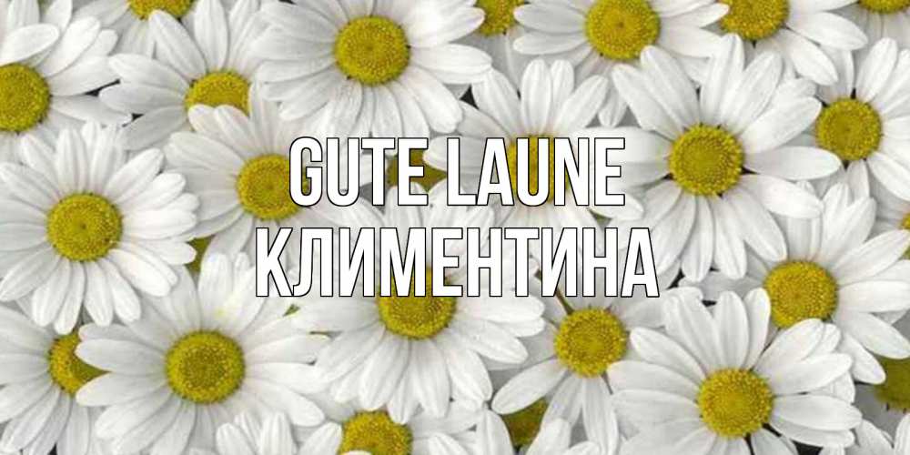 Открытка на каждый день с именем, Климентина Gute Laune поляна ромашек Прикольная открытка с пожеланием онлайн скачать бесплатно 