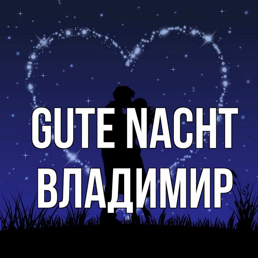Открытка на каждый день с именем, Владимир Gute Nacht сладких снов Прикольная открытка с пожеланием онлайн скачать бесплатно 