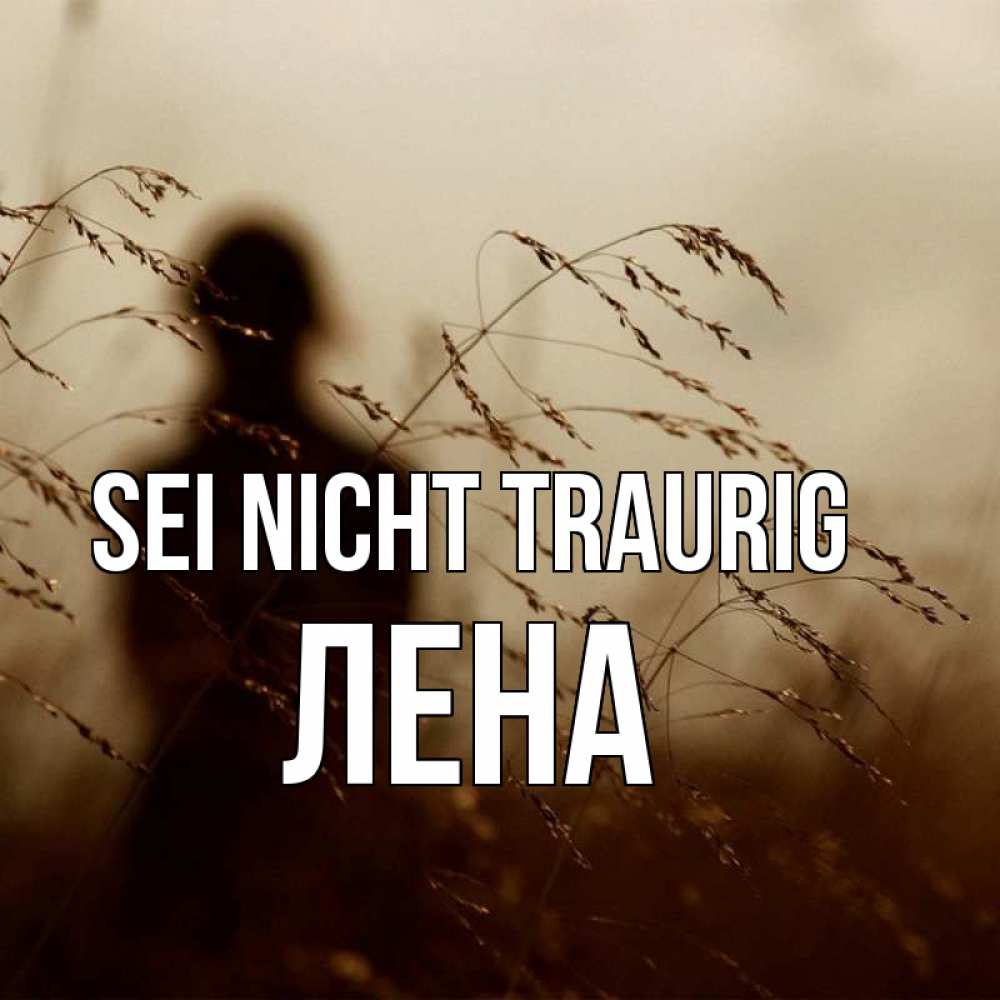 Открытка на каждый день с именем, Лена Sei nicht traurig грусть Прикольная открытка с пожеланием онлайн скачать бесплатно 