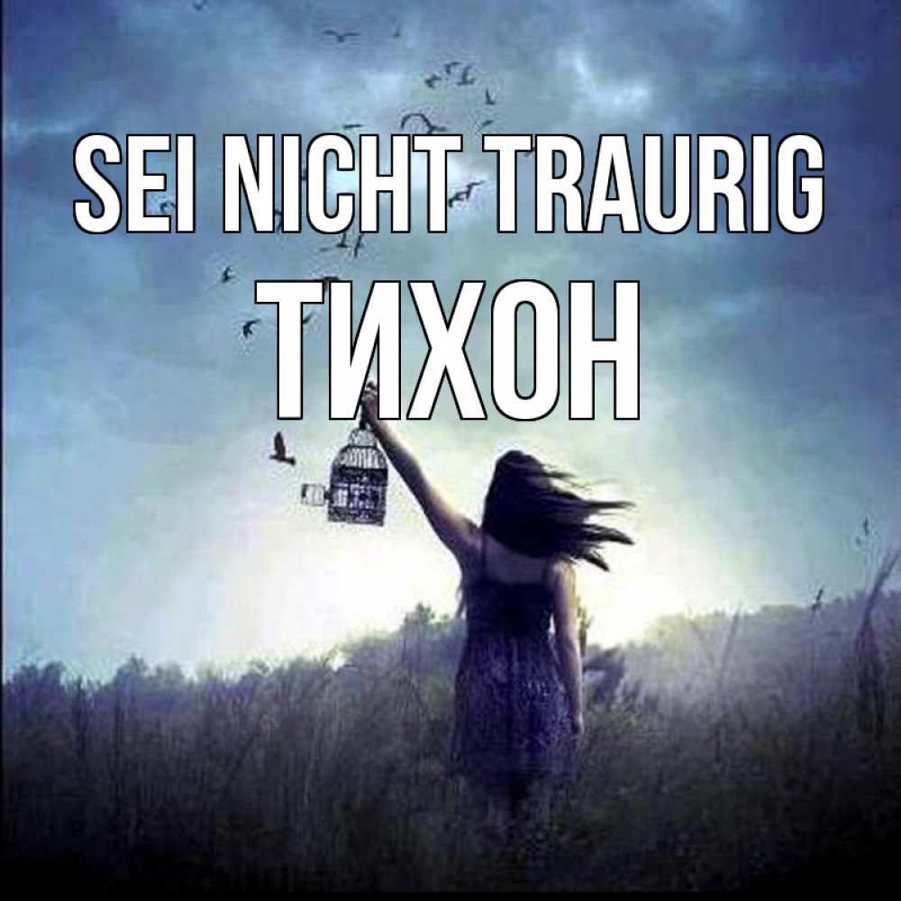 Открытка на каждый день с именем, Тихон Sei nicht traurig на волю Прикольная открытка с пожеланием онлайн скачать бесплатно 