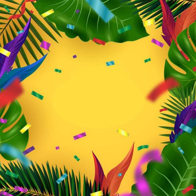 Открытка конфети  тропики  Ich wünsche dir viel Glück 