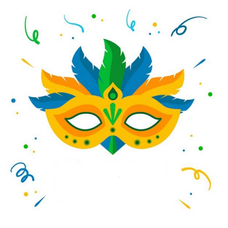 Открытка маска  конфети  Ich wünsche dir viel Glück 