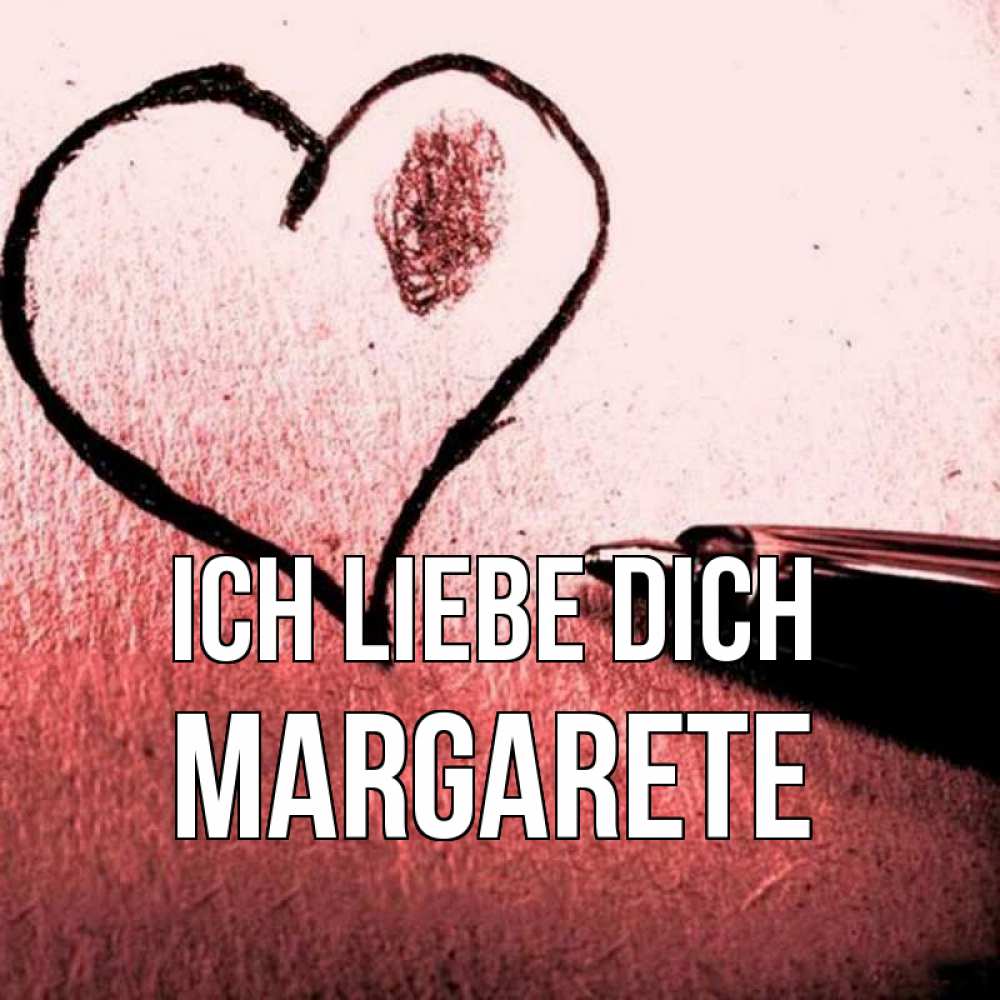 Открытка на каждый день с именем, Margarete Ich liebe dich черное сердце Прикольная открытка с пожеланием онлайн скачать бесплатно 