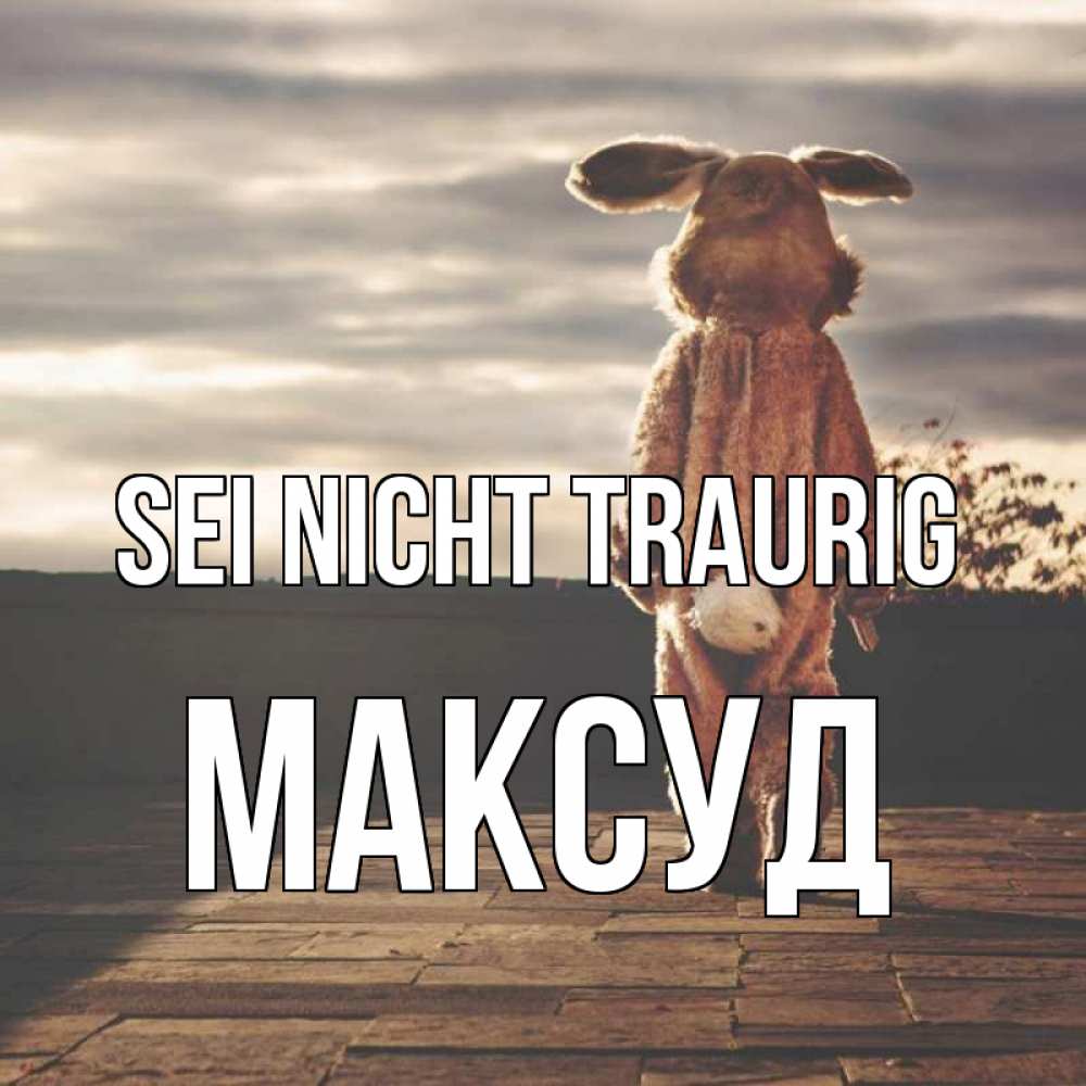 Открытка на каждый день с именем, Максуд Sei nicht traurig со спины Прикольная открытка с пожеланием онлайн скачать бесплатно 