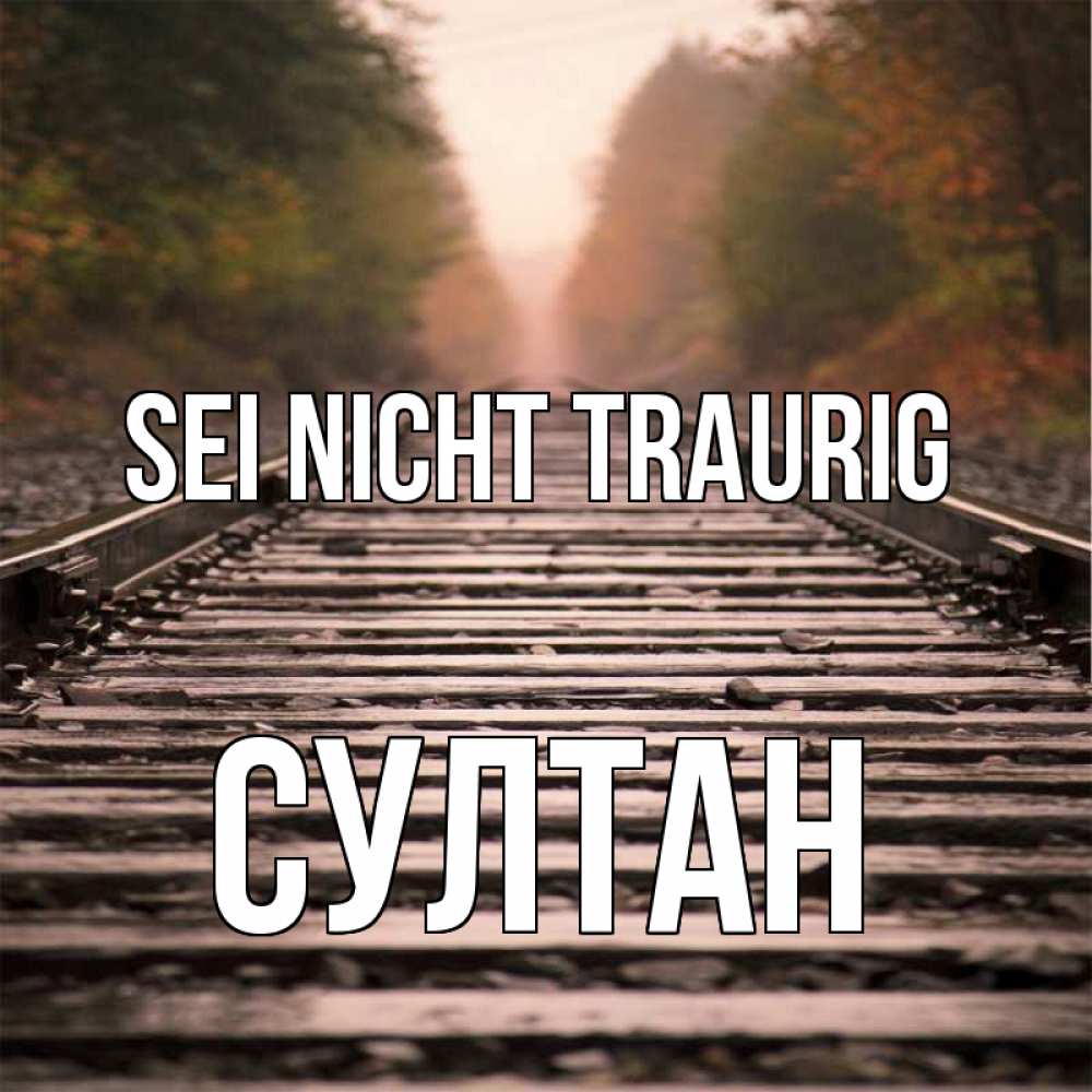 Открытка на каждый день с именем, Султан Sei nicht traurig лес и железная дорога Прикольная открытка с пожеланием онлайн скачать бесплатно 